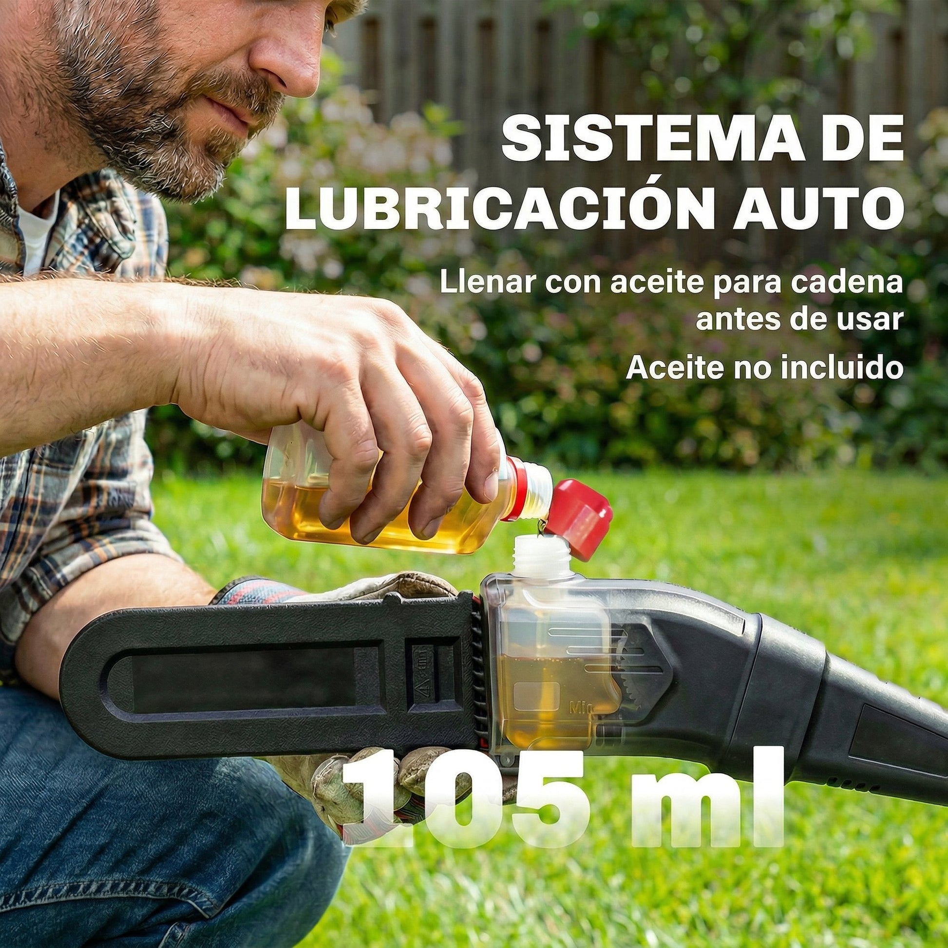 Outsunny Motosierra de Batería Extensible 1,94-2,56 m, Motosierra Eléctrica con Motor 300 W, 2 Baterías 4,0 Ah, Cargador, Doble Bloqueo, Lubricación Automática, Correa, 6 m/s, para Podar Árboles
