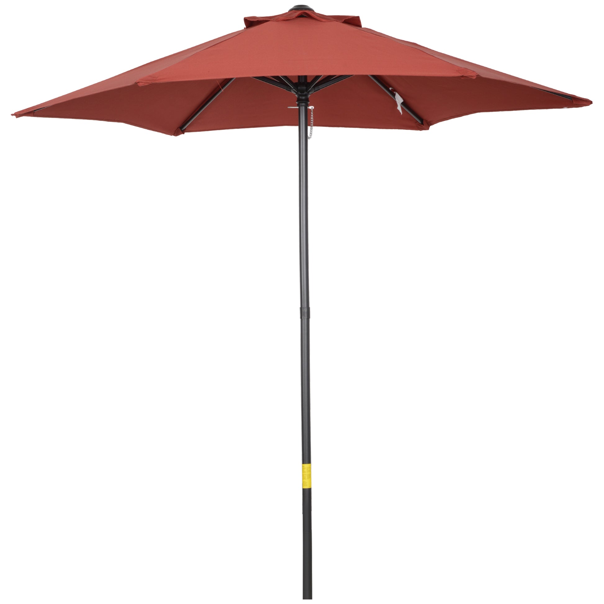 Outsunny Sombrilla de Terraza Exterior Ø2x2 m Parasol de Terraza Exterior con Techo de Ventilación y Poste Desmontable de Aluminio Sombrilla para Jardín Patio Rojo Vino
