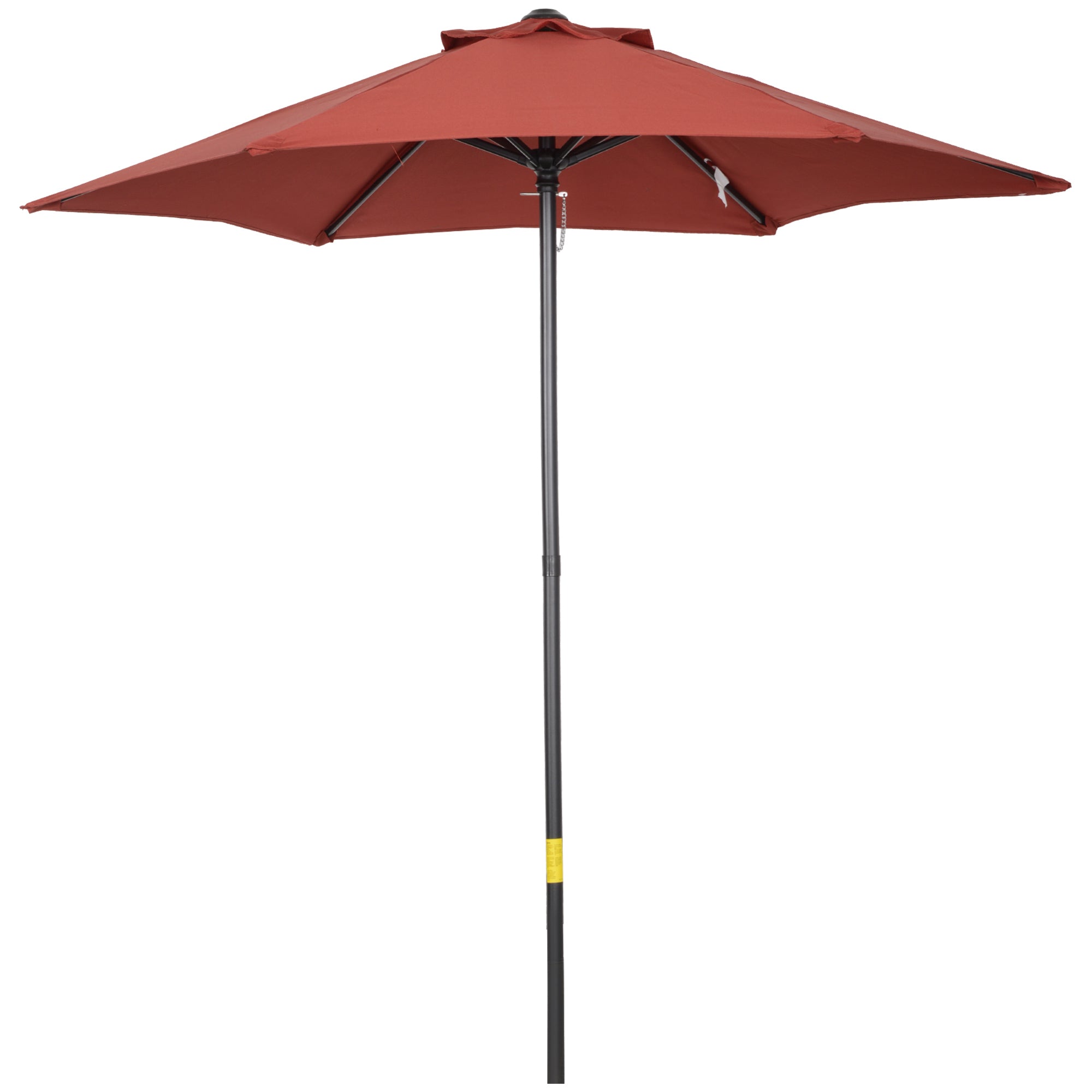 Outsunny Sombrilla de Terraza Exterior Ø2x2 m Parasol de Terraza Exterior con Techo de Ventilación y Poste Desmontable de Aluminio Sombrilla para Jardín Patio Rojo Vino