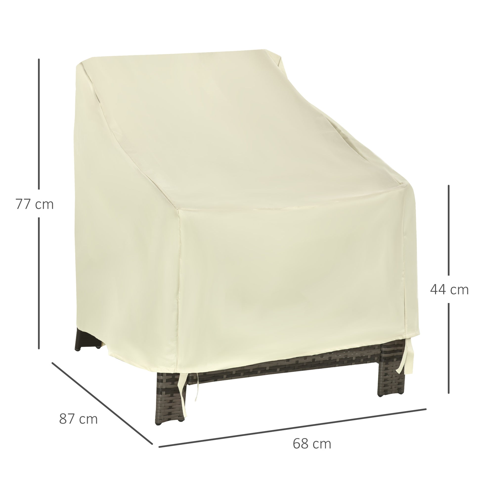 Outsunny Funda Protectora para Sillas Cubierta de Muebles Sillón Impermeable Exterior Jardín Protección contra Lluvia y Sol 68x87x77cm 600D Tela Oxford