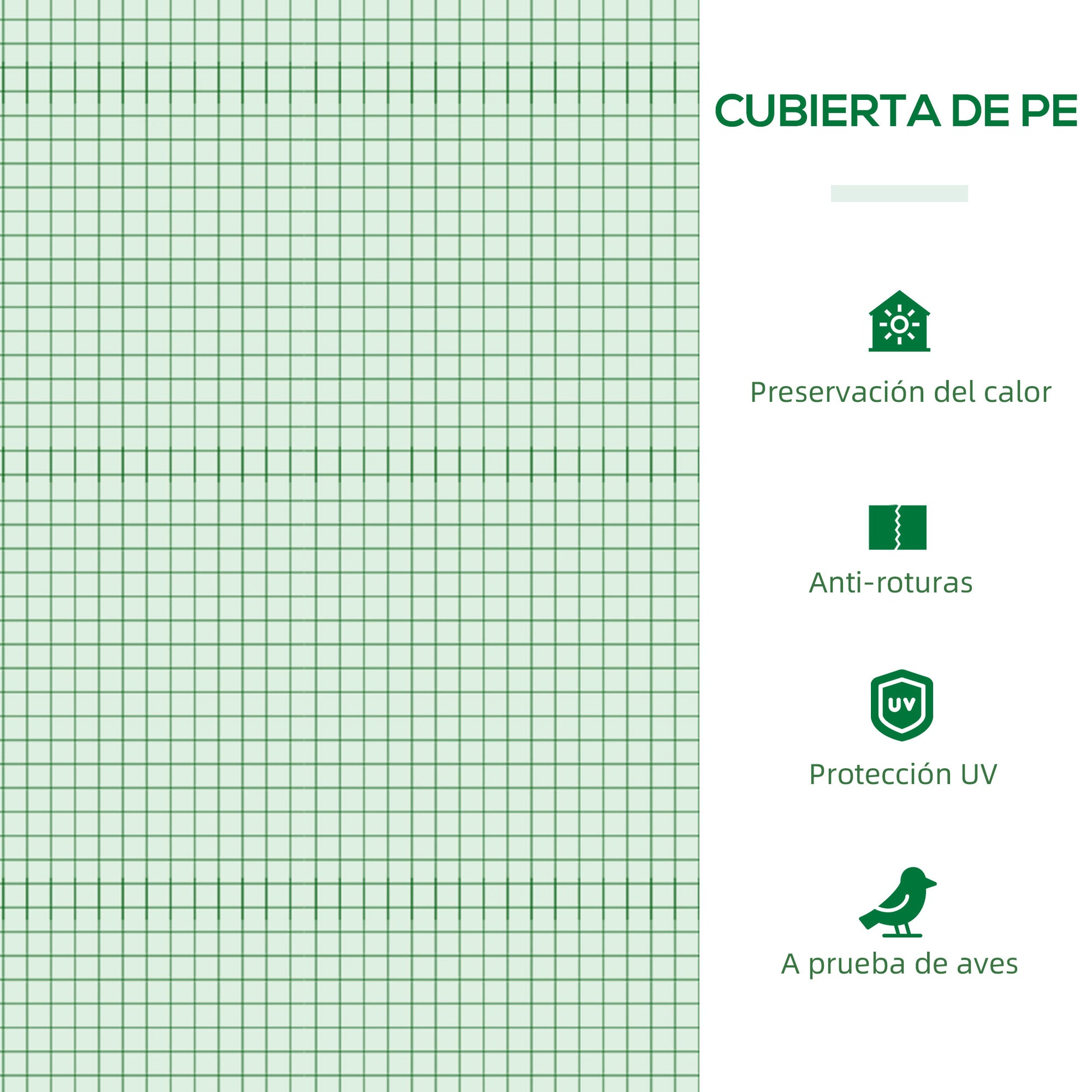 Outsunny Invernadero de Exterior, 200x80x45 cm, Invernadero de Jardín con 4 Ventanas Enrollables de Malla, Marco de Acero y Cubierta de PE 140g/㎡ Anti-UV para Cultivos, Plantas, Flores, Verde