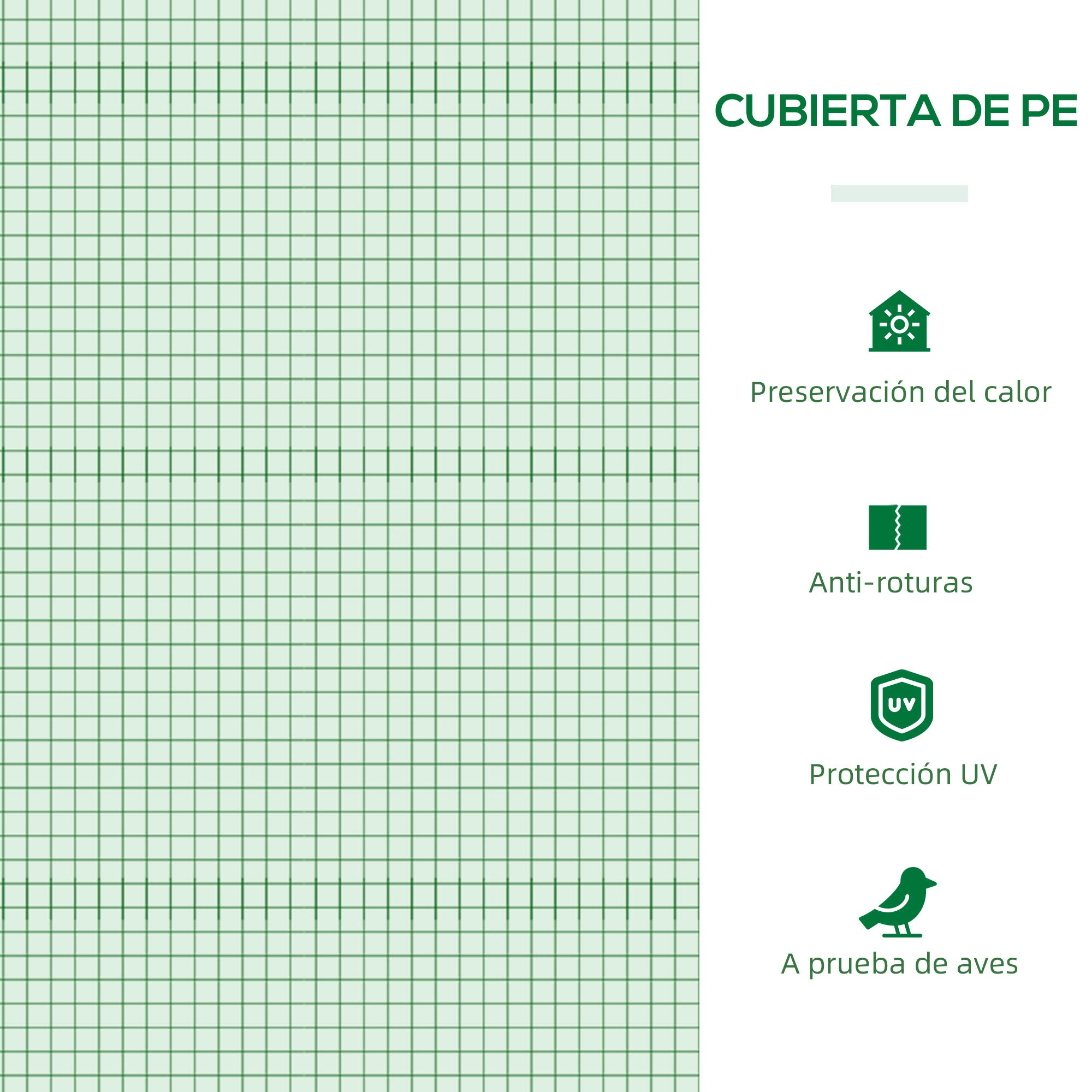 Outsunny Invernadero de Exterior, 200x80x45 cm, Invernadero de Jardín con 4 Ventanas Enrollables de Malla, Marco de Acero y Cubierta de PE 140g/㎡ Anti-UV para Cultivos, Plantas, Flores, Verde