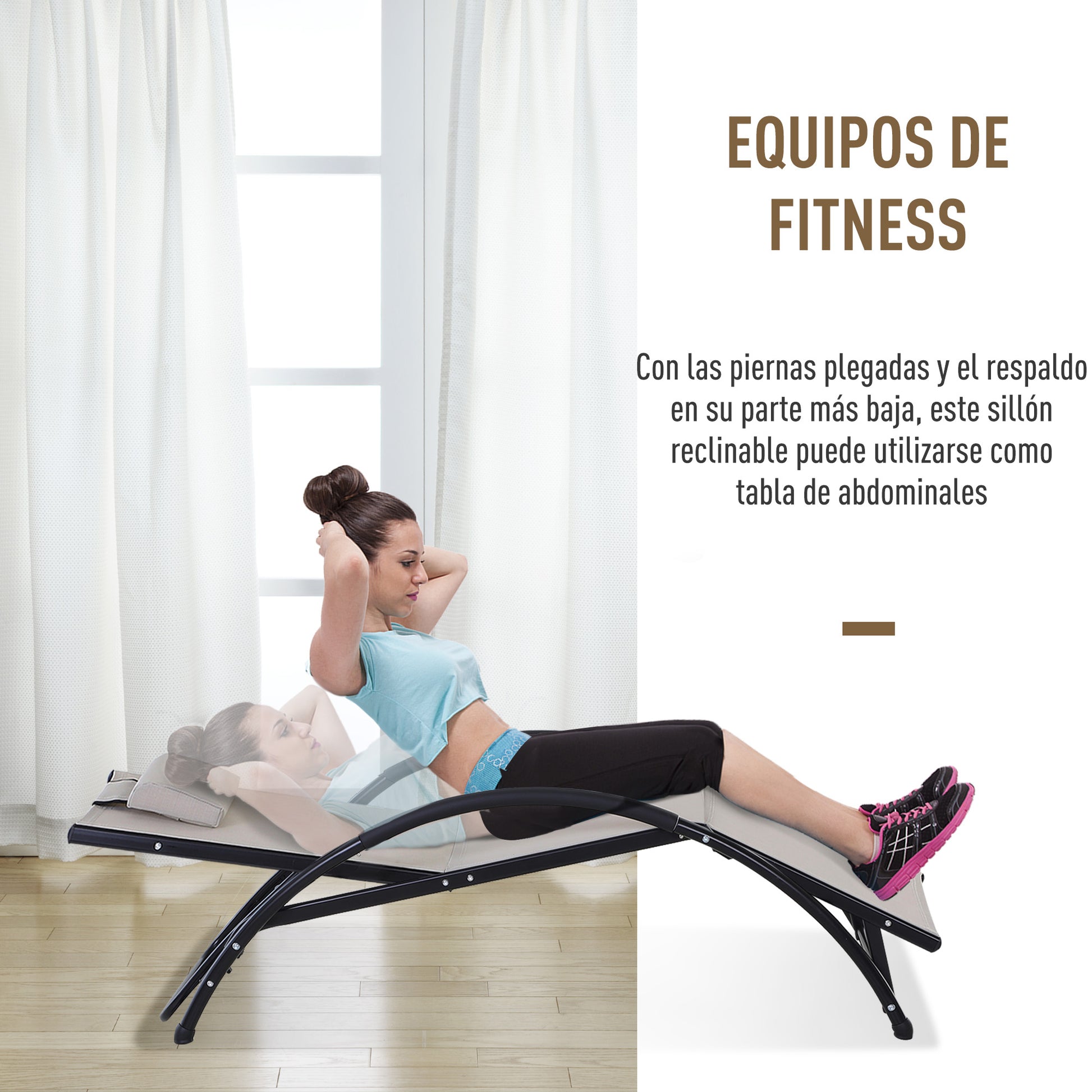 Outsunny Tumbona Aluminio de Jardín Reclinable con Respaldo Ajustable de 5 Niveles Reposapiés Regulable y Reposacabezas Extraíble para Terraza Balcón Exterior 66x152x81 cm Beige