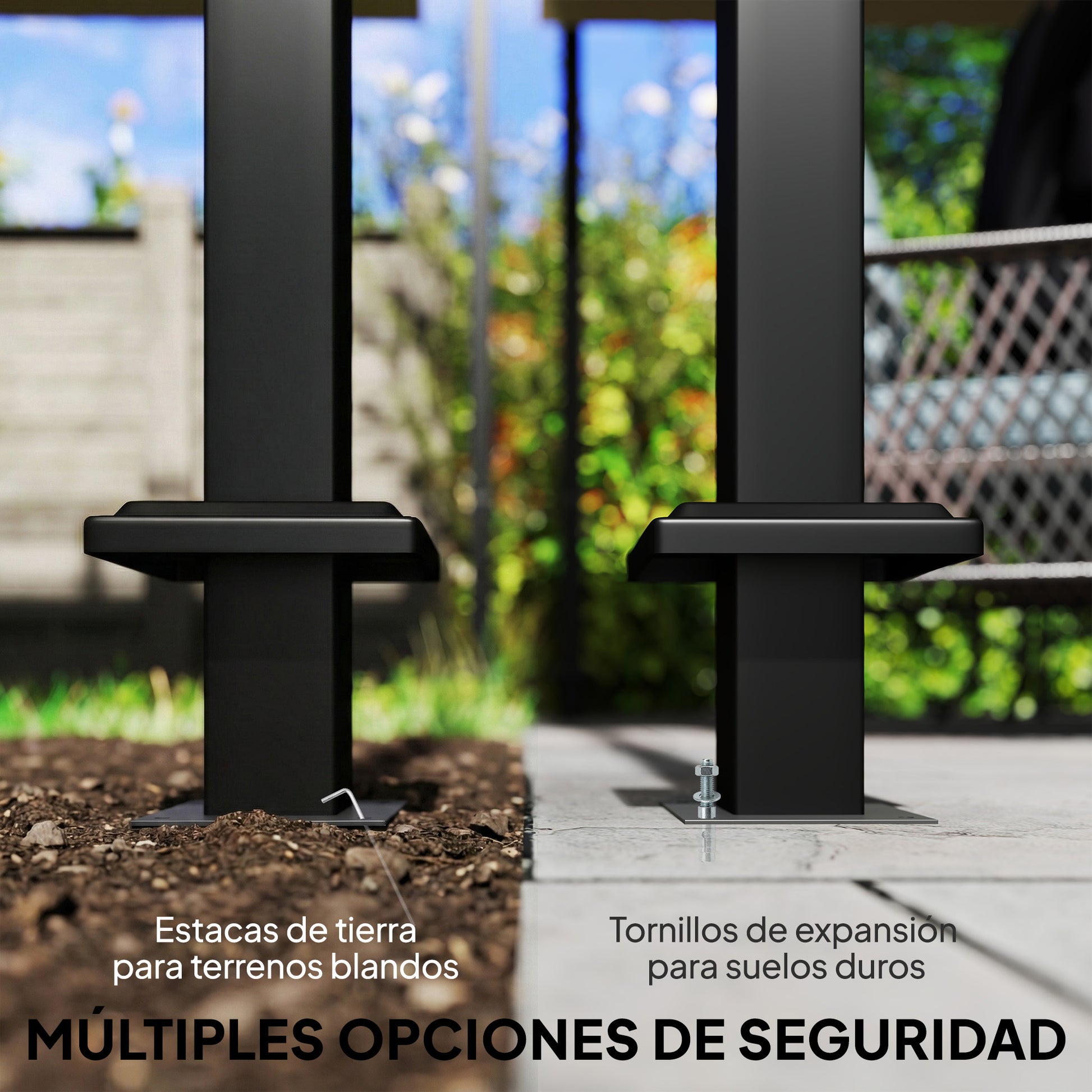 Outsunny Pérgola de Jardín 6x3 m con Techo Retráctil, Cenador de Jardín con Protección UPF50+, Drenaje, Estructura Metálica, Pabellón para Patio, Terraza, Exterior, Blanco Crema