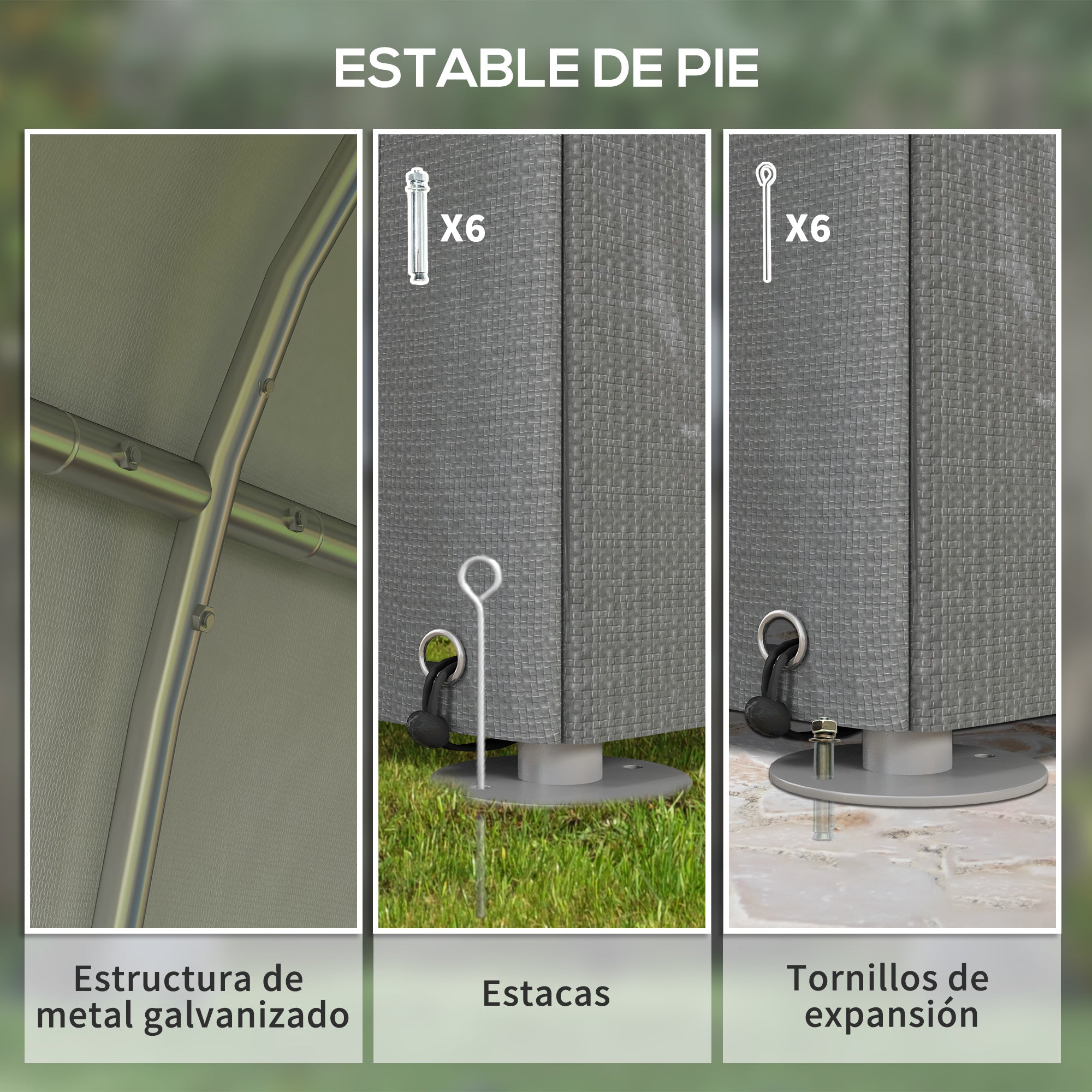 Outsunny Carpa de Jardín Exterior para Herramientas Bicicletas 1,2x1,8x1,65 m, Cobertizo Exterior con 2 Habitaciones, Puerta Enrollable con Cremallera, Impermeable Anti-UV, Garaje Portátil, Gris Claro