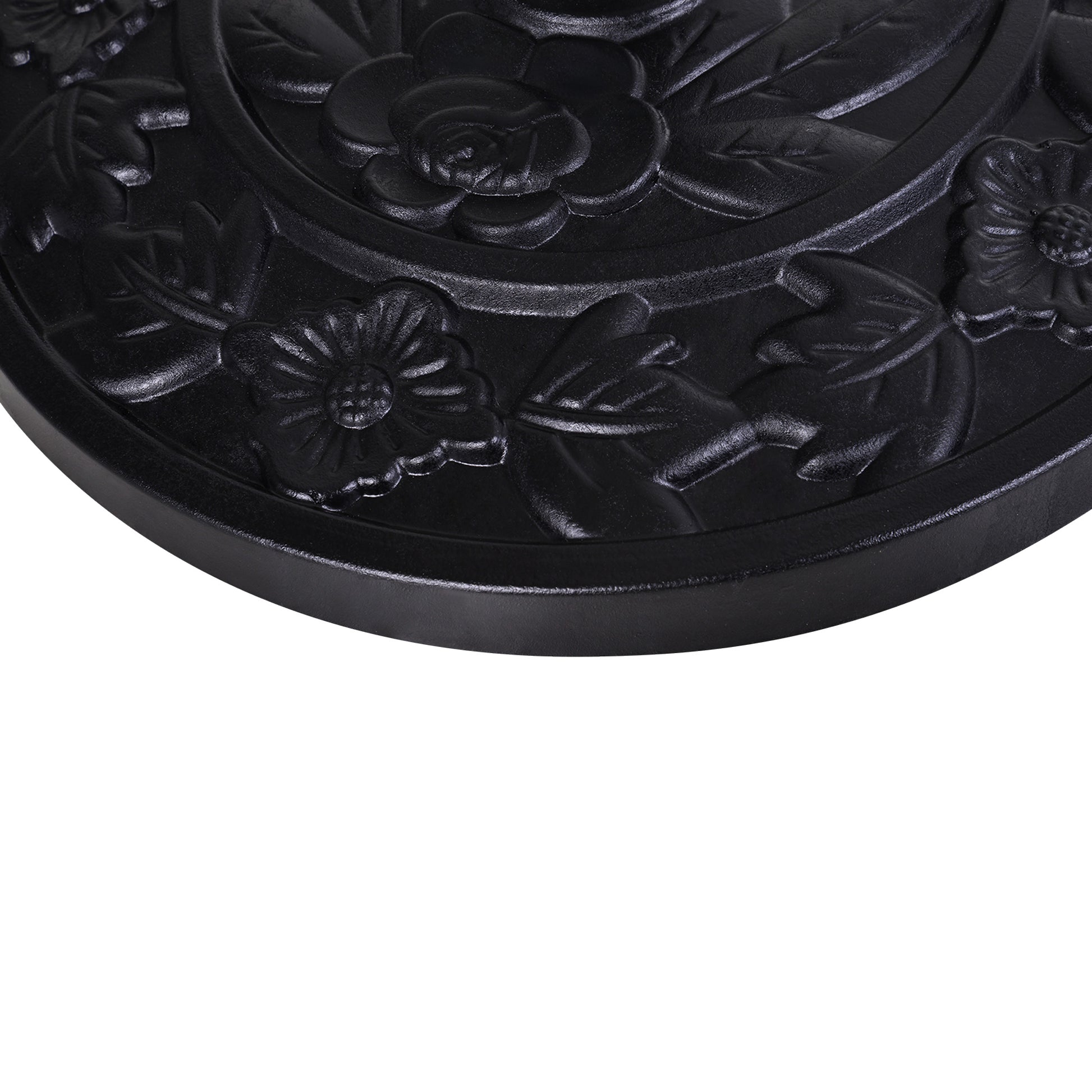 Outsunny Base de Sombrilla Semicírculo Peso 9 kg Soporte para Parasol de Resina para Poste de Paraguas de Ø3,8 cm y Ø4,8 cm para Terraza Patio Jardín Playa 50x31x32 cm Negro