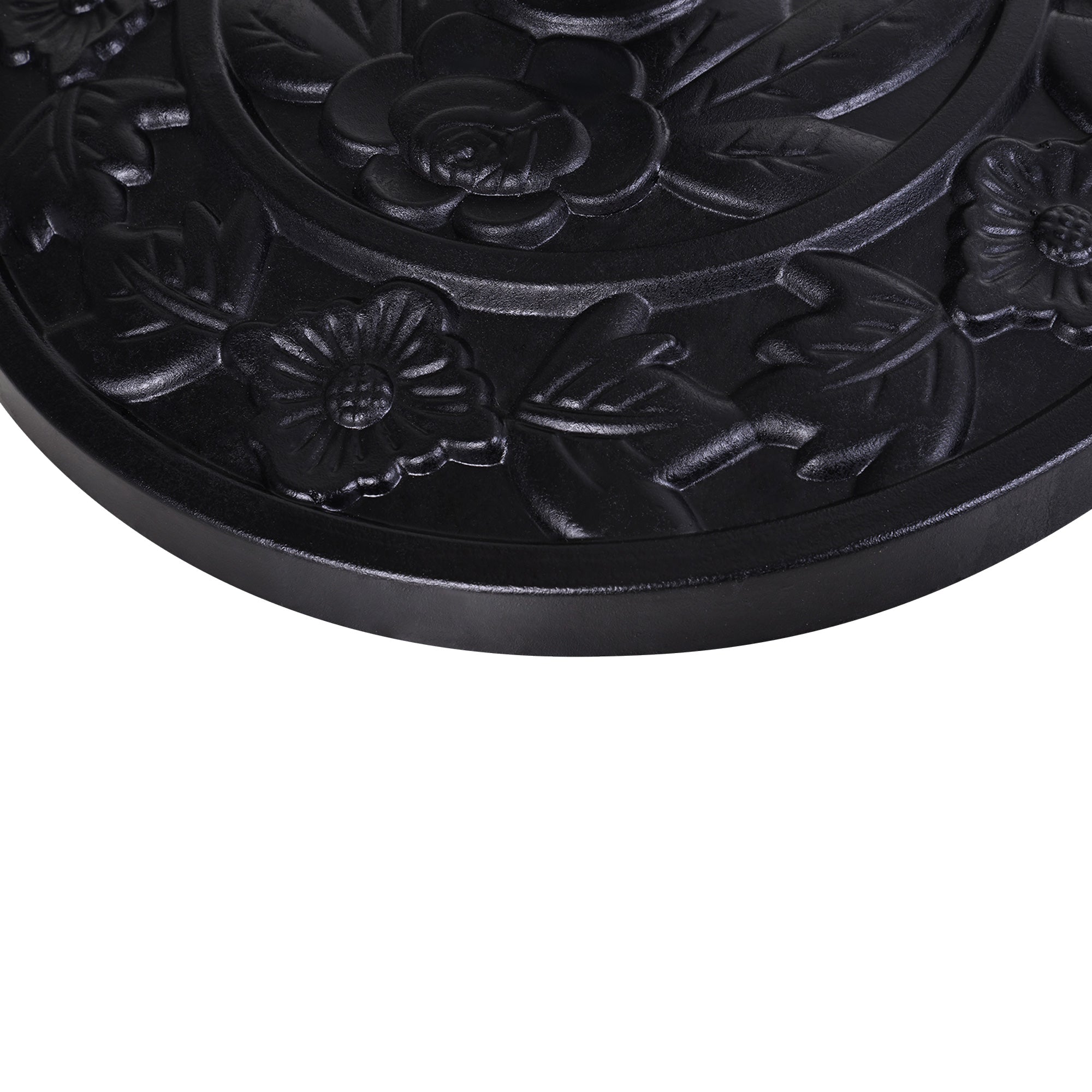 Outsunny Base de Sombrilla Semicírculo Peso 9 kg Soporte para Parasol de Resina para Poste de Paraguas de Ø3,8 cm y Ø4,8 cm para Terraza Patio Jardín Playa 50x31x32 cm Negro